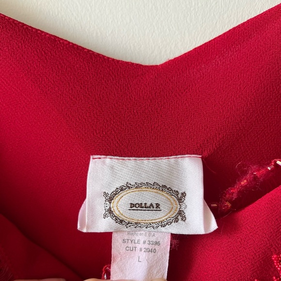 Vintage Dollar Red Formal/Prom Sequin Slit Asymmetrical Dress - Picture 10 of 16